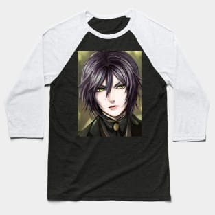 Black Hair Emo Anime Boy Baseball T-Shirt